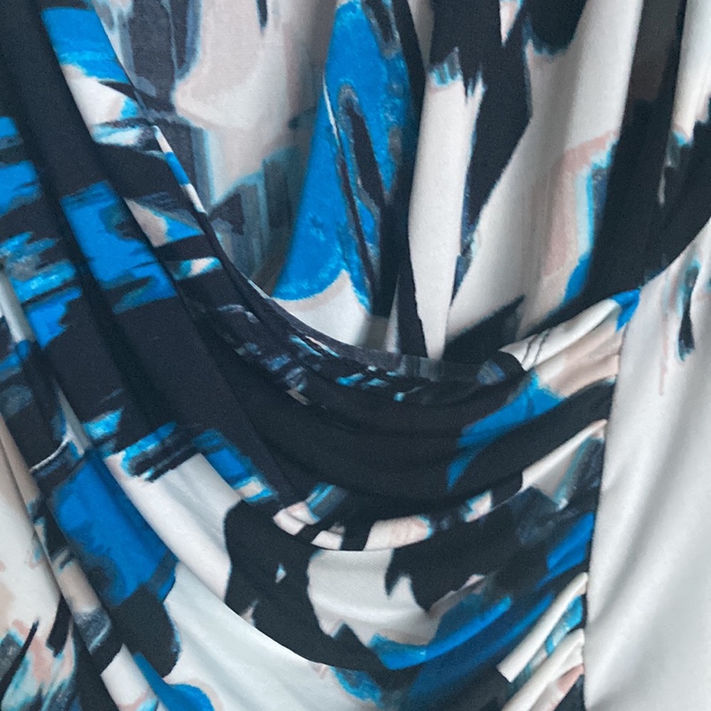 DKNY career top, white/blk/blue, size XL - Picture 3 of 4